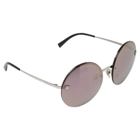 versace silver rimless round medusa sunglasses|Versace Medusa sunglasses men's.